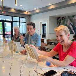 The Pointe at Lakewood Ranch residents together painting